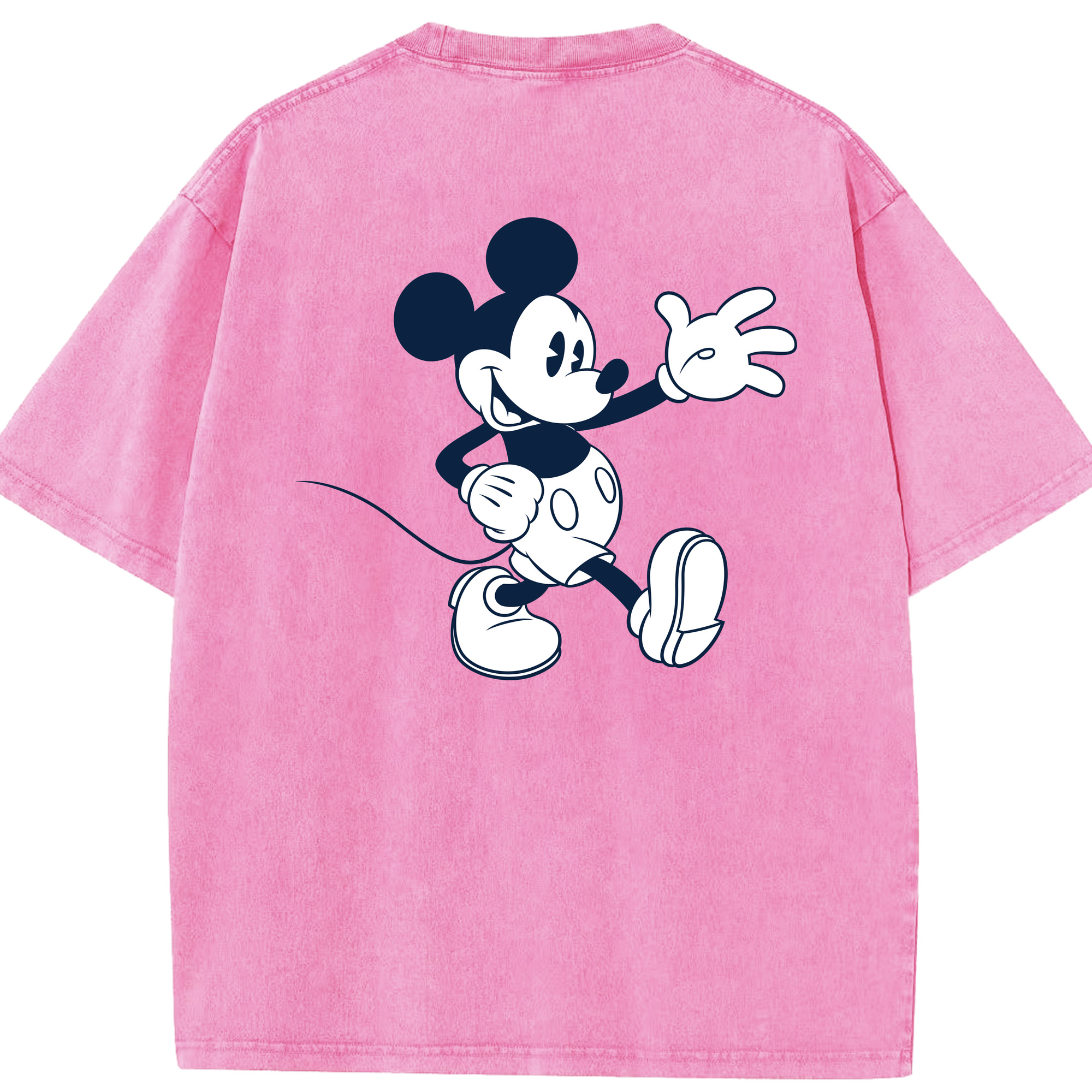 （画像用） ミッキーマウス Mickey Mouse 綿100% ヴィンテージ風 半袖Tシャツ（背面プリント）